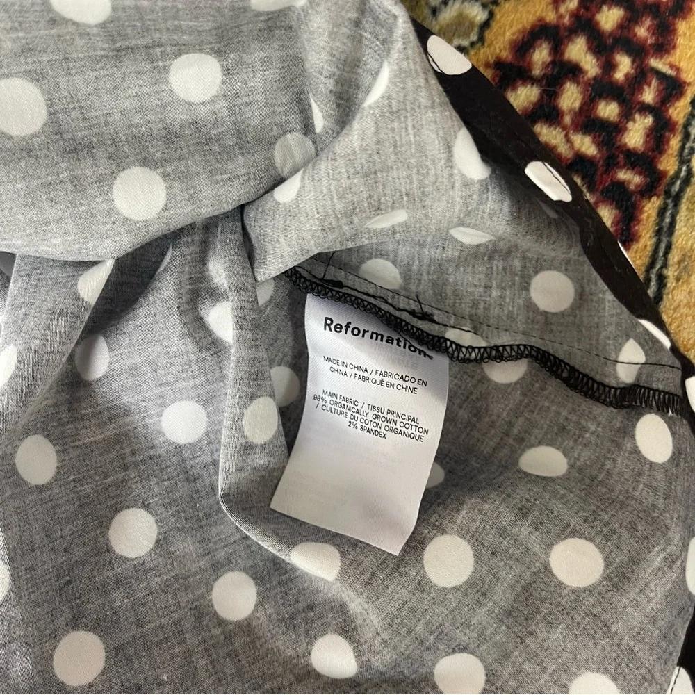 Reformation Black and White Polka Dot Mini Dress - Picture 11 of 12
